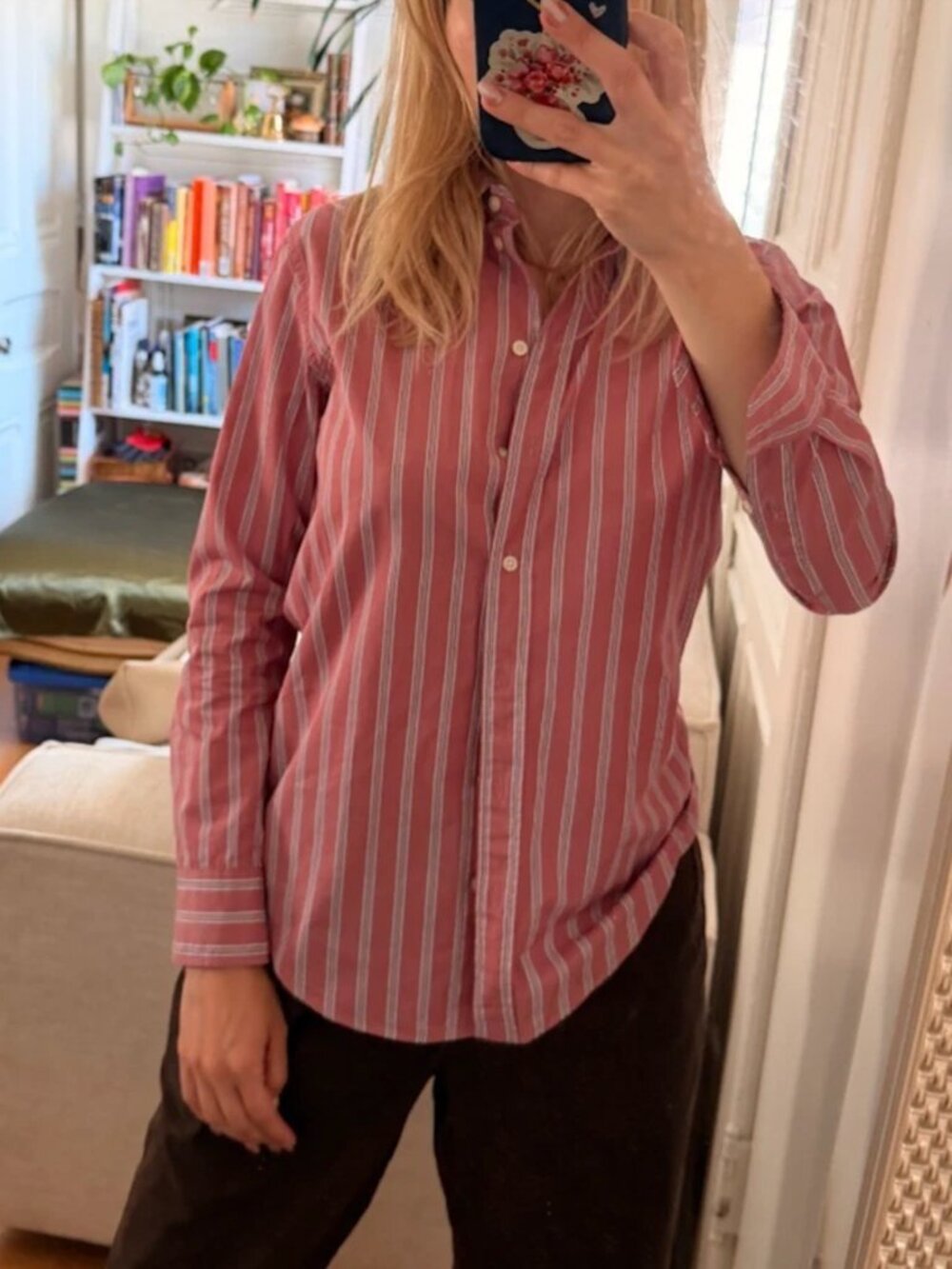 preppy Gossip Girl Lauren Ralph Lauren button down red and white cotton XS
